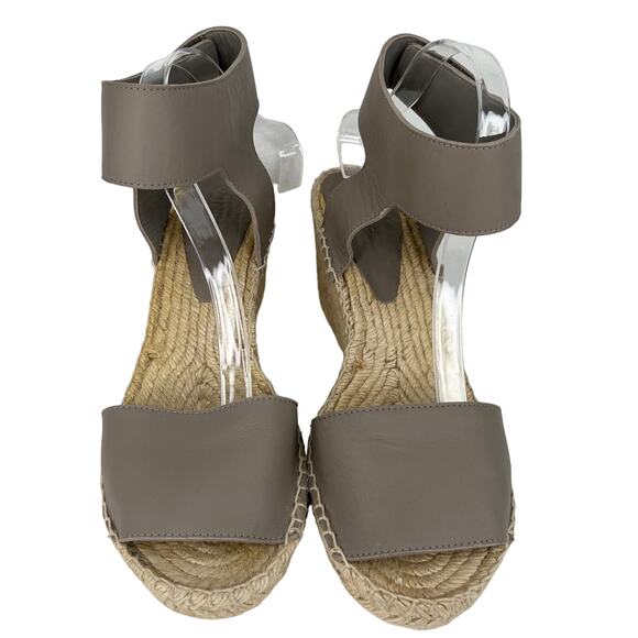Vince Sophie Espadrille Sandals 10 Taupe 3.5" Wedge Heels - Picture 2 of 10